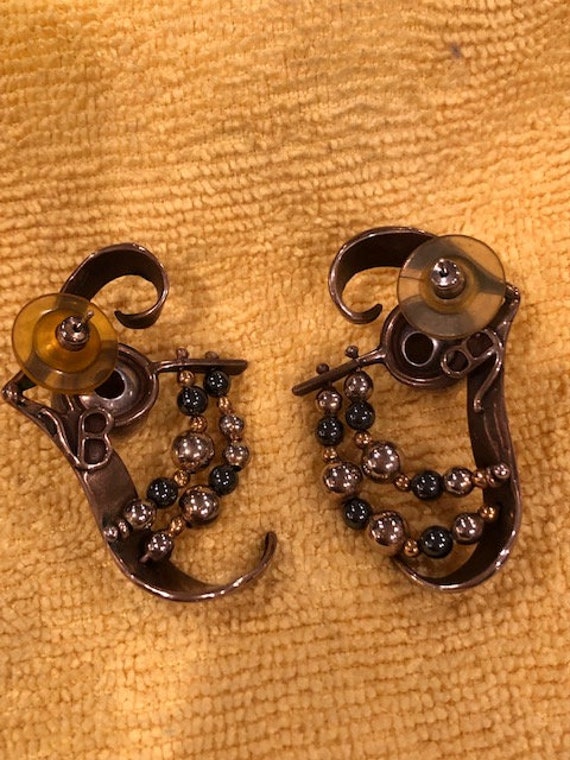 HANDMADE Gold and Silver Earrings - image 2