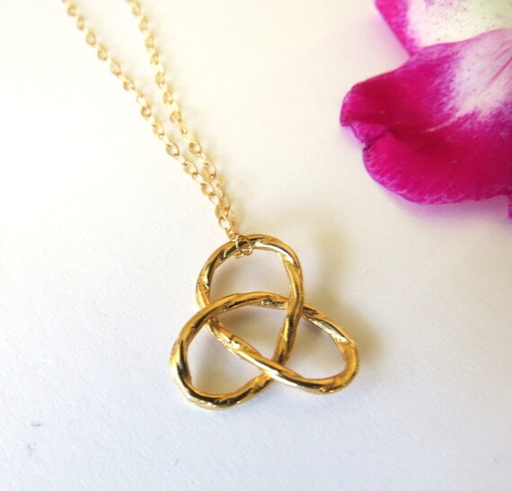 Gold Knot Necklace Knot Necklace Knot Pendant Gold Infinity | Etsy