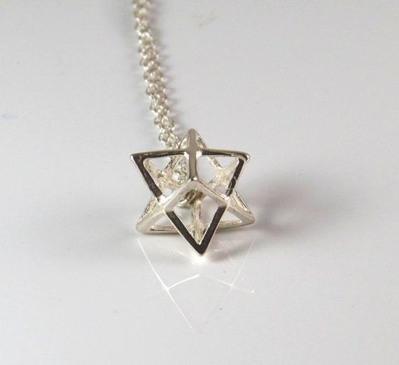 100% Silver Merkaba Necklacemagen David 