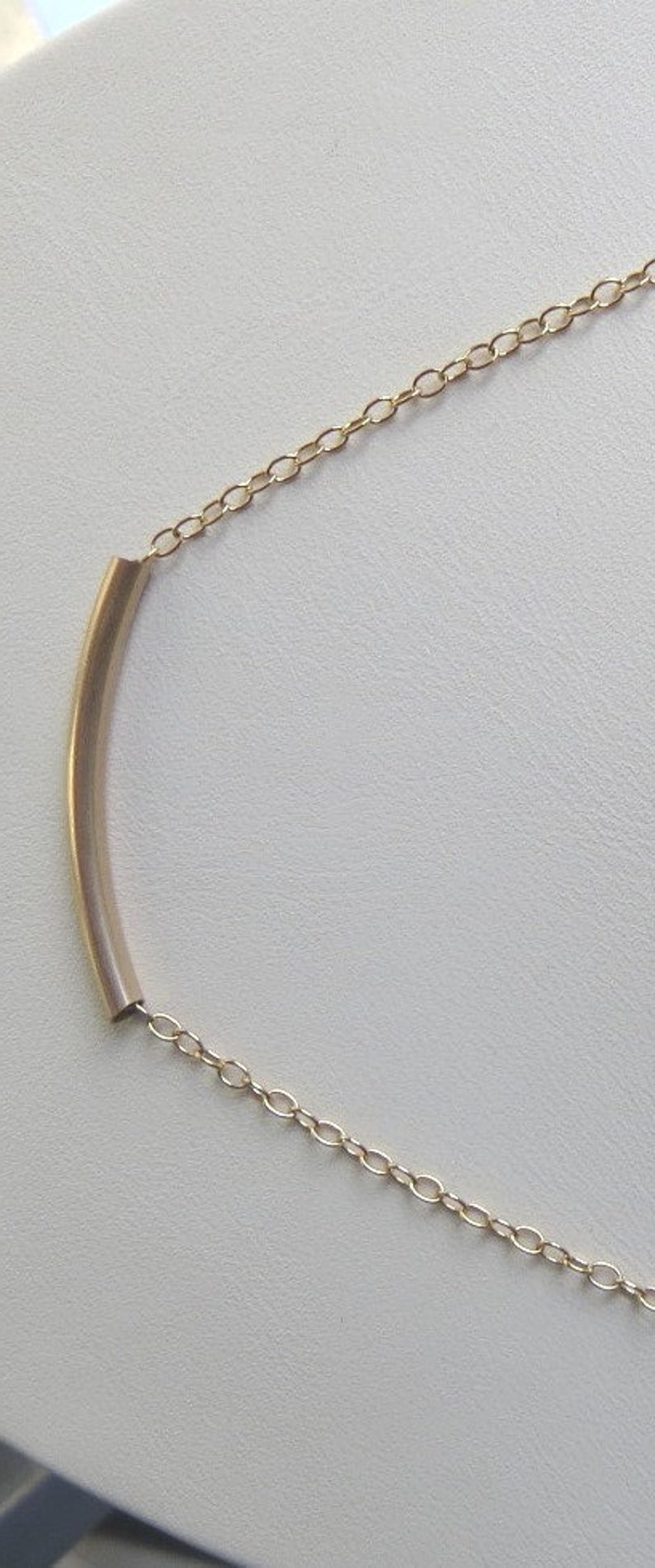 Gold tube necklace delicate gold filled tube necklaceGold Etsy