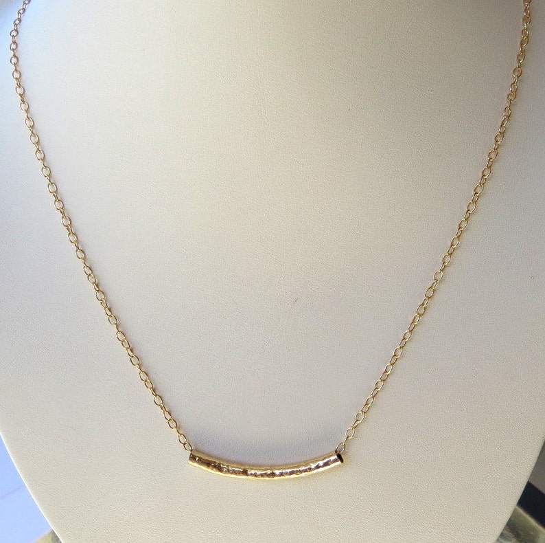 Gold tube necklace delicate gold filled tube necklaceGold Etsy