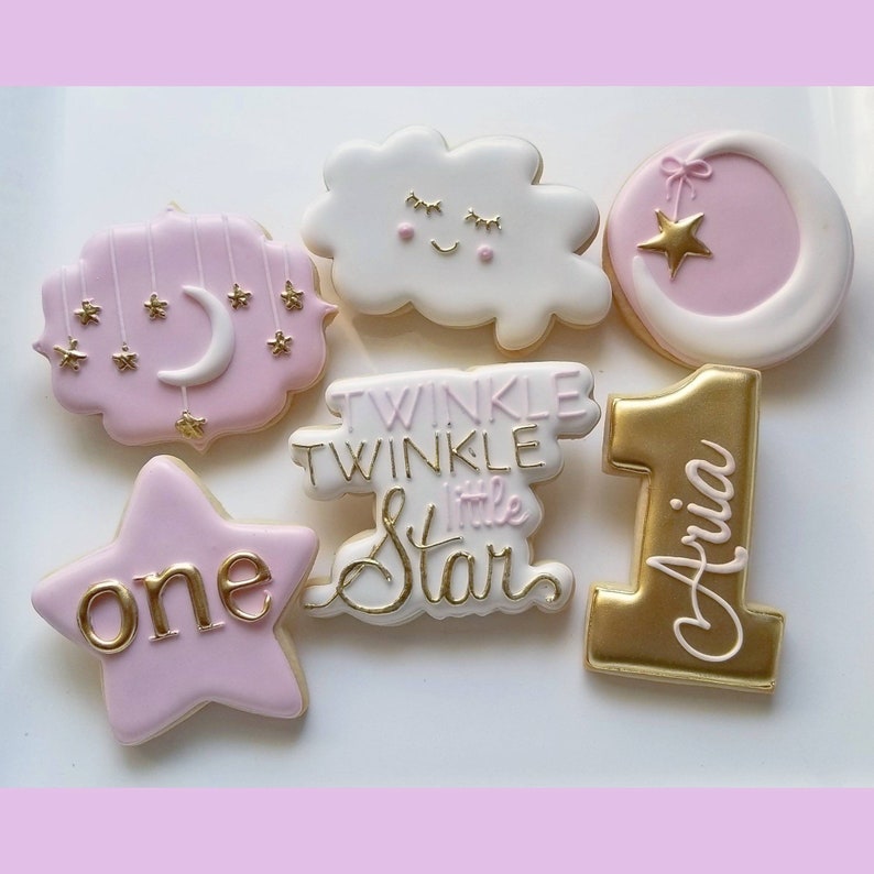 1 Dozen Decorated Cookies Custom Cookies Twinkle Twinkle Etsy