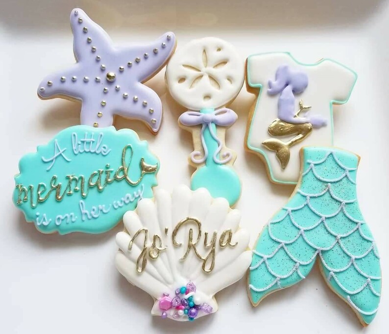 1 Dozen Decorated Cookies Little Mermaid Under The Sea Baby Etsy 1 Dozen Decorated Cookies Little Mermaid Under The Sea Baby Etsy