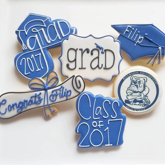 1 Dozen Decorated Cookies Graduation High School College Etsy