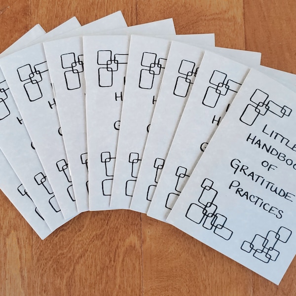 10 copies of Little Handbook of Gratitude Practices - hand-drawn booklet