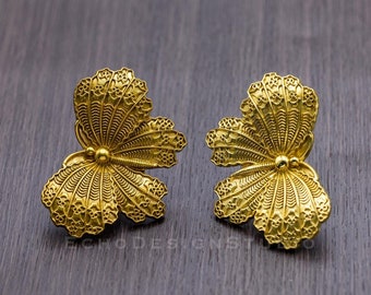 Schmetterling Massiv Messing Möbelknauf: Modern Gold Möbelknauf (BS-C-298)