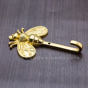 Bee Hook Solid Brass Hook Gold Metal Hanger Decorative Hanger Hook (BS-C-1049)
