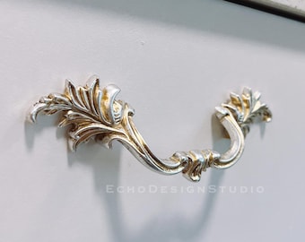 Antique Silver Cabinet Pull: Shabby Chic Dresser Handle (BS-C-1095)