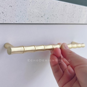 Tirador de bambú dorado para armario: pomo moderno de aleación de zinc