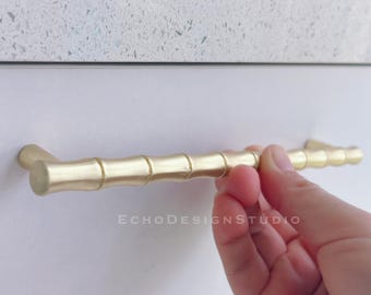 Bamboo Metal Cabinet Knob Handle Drawer Pull Knob Dresser Pull Gold Cupboard Pull Modern Design Wardrobe Pull (BS-C-607)