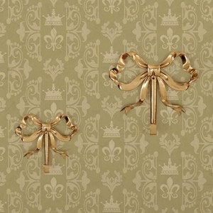 Solid Brass Bow Hanger: Decorative Wall Hook BS-C-154