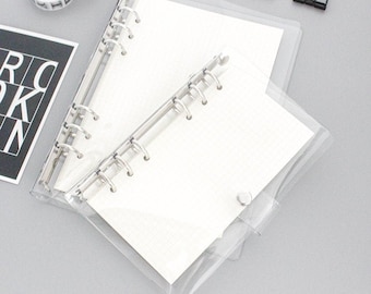 A6 A5 Clear Plastic Planner Binder Planner Cover 6 Ring Binder Refill Planner Refillable Journal Planner Organizer WJSZ-A-001