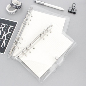 A6 A5 Clear Plastic Planner Binder Planner Cover 6 Ring Binder Refill Planner Refillable Journal Planner Organizer WJSZ-A-001