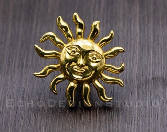 Sonne Möbelknauf Massiv Messing: Modern Gold Möbelknauf (BS-C-165)