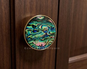 Shell Cabinet Knob: Modern Gold Dresser Drawer Pull (30mm) BS-C-1360