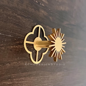 Sun Solid Brass Cabinet Knob: Modern Gold Dresser Pull (BS-C-987)