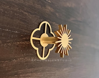 Sun Solid Brass Cabinet Knob: Modern Gold Dresser Pull (BS-C-987)