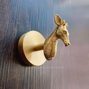 Deer Hook Solid Brass Hook Gold Metal Hanger Decorative Hanger Hook (BS-C-1168)
