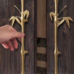 Bambusgriff Messing: Moderner Möbelgriff Gold (23 cm) (BS-C-159)