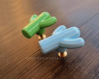 1 piece Cactus Cabinet Knob Ceramic Handle Drawer Pull Knob Dresser Pull Cupboard Pull Modern Design Wardrobe Pull (BS-C-021)