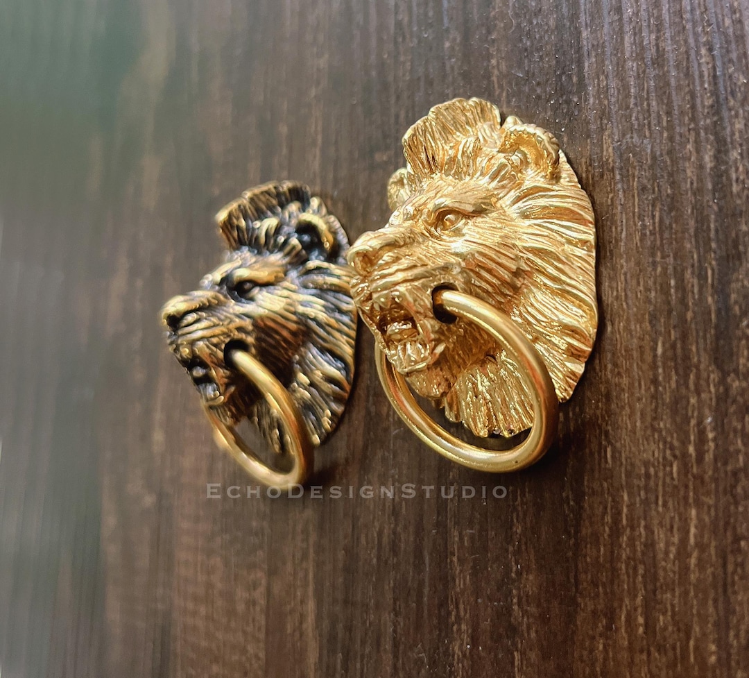 Poignée De Porte En Laiton Motif Lion – Un Vrai Bijou D’époque, Ultra Rare !