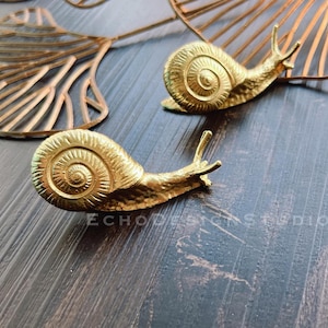 Snail Solid Brass Cabinet Knob: Modern Gold Dresser Pull  (BS-C-195)