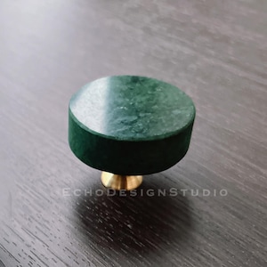Grön stenskåpsknopp: Modern guldfärgad lådhandtag till byrå (BS-C-989)