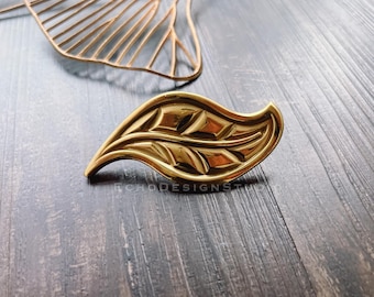 Ein Blatt Massiv Messing Möbelknauf: Moderner Gold Möbelknauf (BS-C-320)