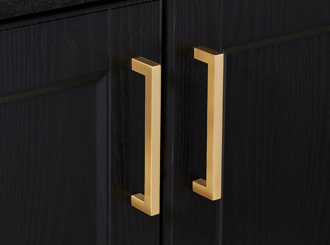 Solid Brass Cabinet Knob Handles Drawer Pulls Knobs Dresser Pulls Gold ...