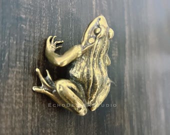Frog Solid Brass Cabinet Handle: Modern Gold Dresser Pull (BS-C-1367)