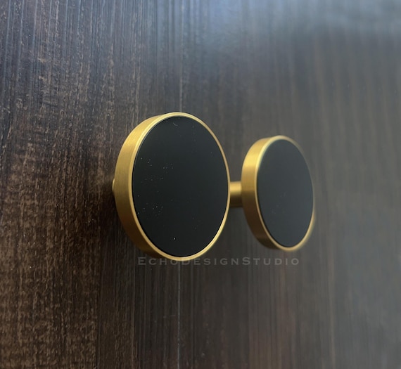 modern gold knobs for dresser Hammered Cabinet knob, Gold Dresser round Knobs handle – QubicHomeware main image 0