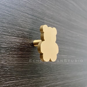 Bear skåpknopp i massiv mässing: Modern guldfärgad byråhandtag (BS-C-403)