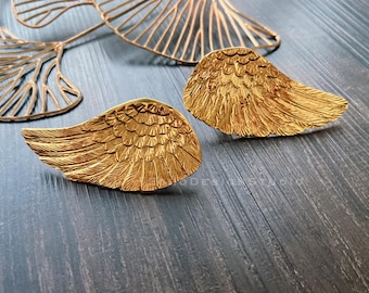 Flügel Massiv Messing Möbelknauf: Moderner Gold Knauf