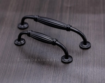 Black Zinc Alloy Cabinet Pull: Modern Drawer Handle (BS-C-1091)