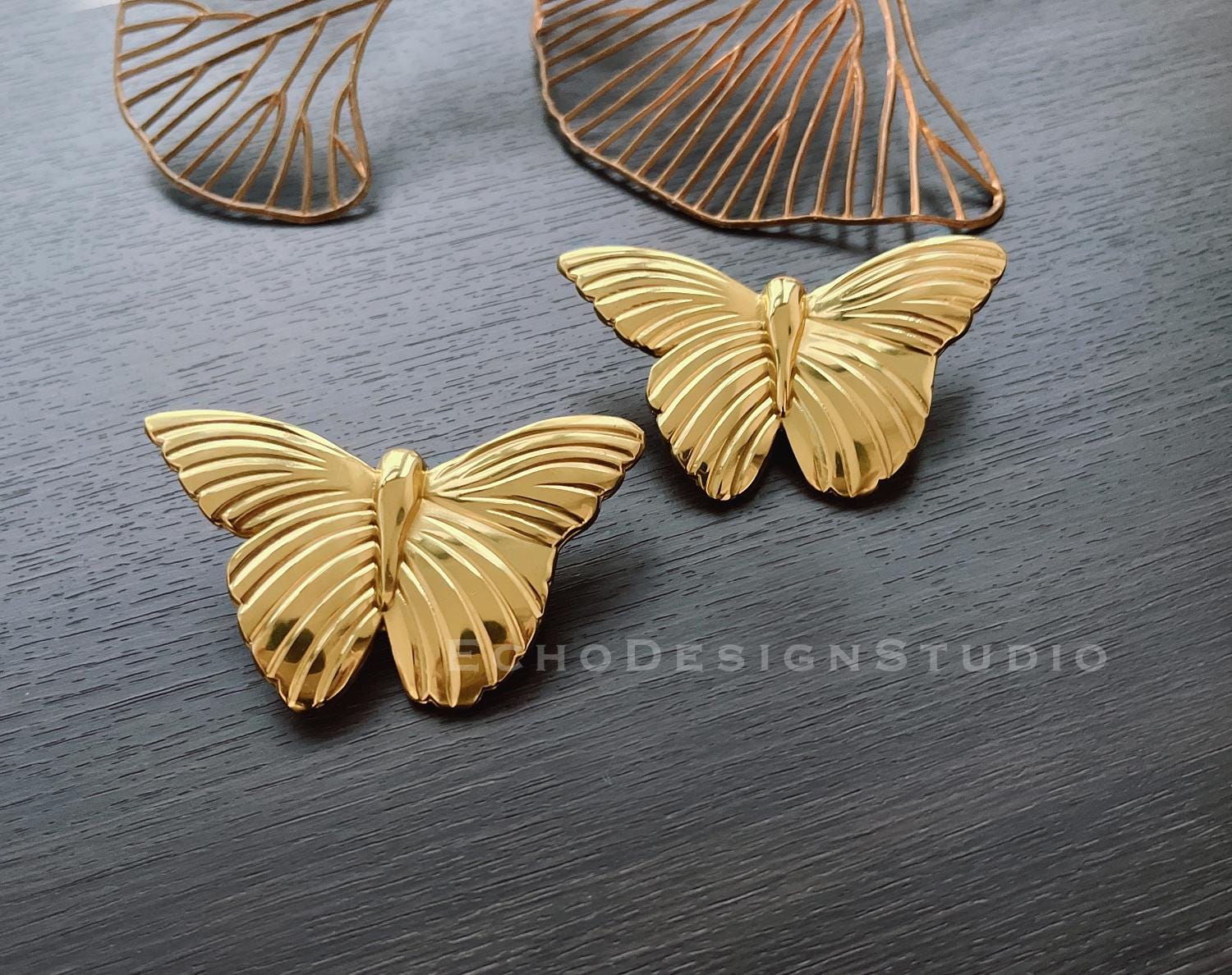 Butterfly Solid Brass Cabinet Knob: Modern Gold Dresser Pull (BS-C-217) -  Etsy