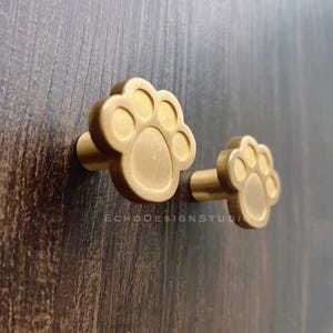 Bear Solid Brass Cabinet Knob: Modern Gold Dresser Pull (BS-C-597)