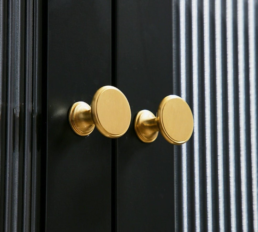 Solid Brass Cabinet Knob Handles Drawer Pulls Knobs Dresser Pulls Gold ...