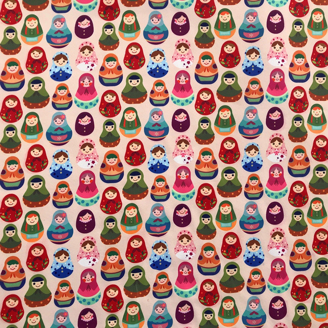 Matryoshka Cotton Fabric Doll Print Fabric 145cm Wide Cotton Etsy