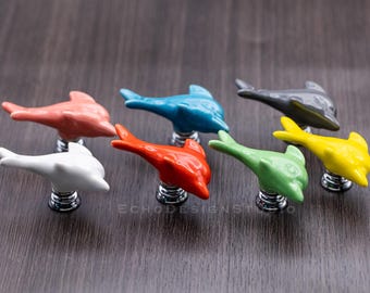 Dolphin Ceramic Cabinet Knob: Modern Zinc Alloy Drawer Pull (BS-C-1054)
