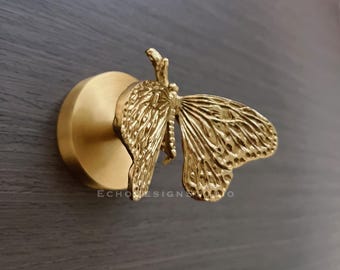Butterfly Hook Solid Brass Hook Gold Metal Hanger Decorative Hanger Hook (BS-C-1165)