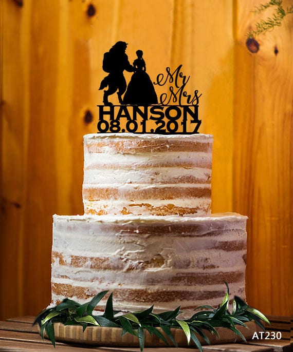 Cake Toppers Mr Mrs Beauty And The Beast Silhouette Wedding Cake Topper Acrylic Or Wood Home Furniture Diy Officielshop Com