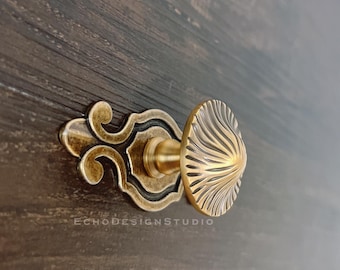 Mushroom Metal Cabinet Knob Bronze Backplate Decoration Pull (BS-C-1353)