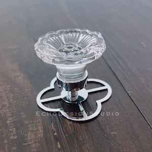 Flower Glass Cabinet Knob: Modern Dresser Drawer Pull  (BS-C-983)