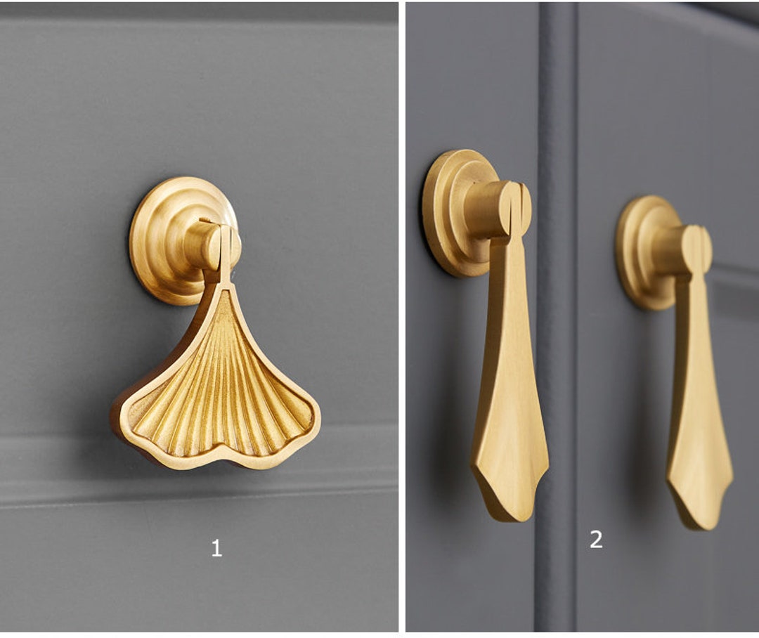 Solid Brass Cabinet Knob Handles Drawer Pulls Knobs Dresser Pulls Gold ...