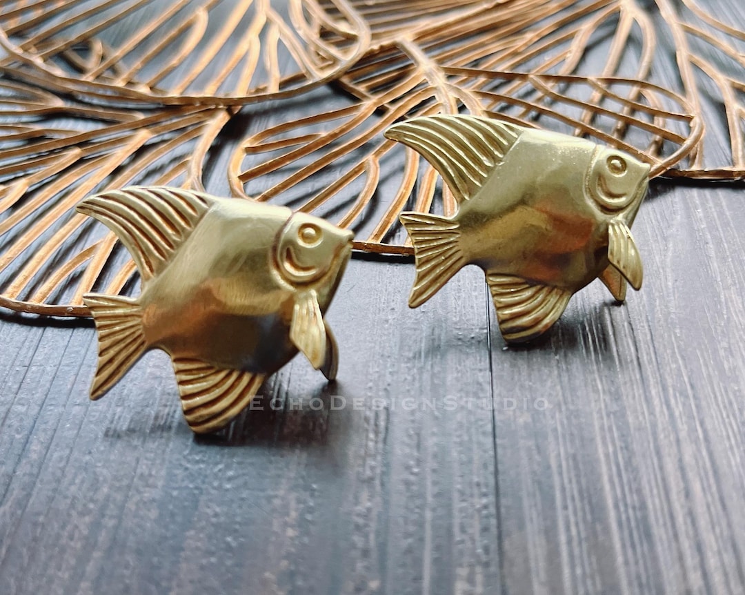 Metal Fish Cabinet Knob Handles Drawer Pulls Knobs Dresser Pulls Gold ...