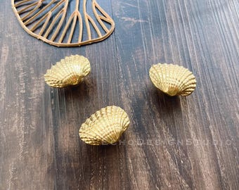 Seashell Solid Brass Cabinet Knob Handle Drawer Pull Knob Dresser Pull Gold Cupboard Pull Modern Design Wardrobe Pull (BS-C-135)