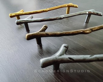 Modern Gold Branch Cabinet Pull: Zinc Alloy Drawer Handle (BS-C-473)