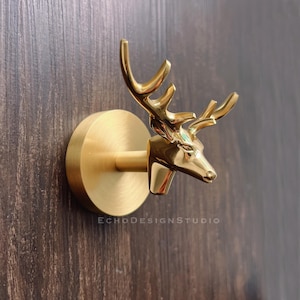 Deer Hook Solid Brass Hook Gold Metal Hanger Decorative Hanger Hook (BS-C-1210)