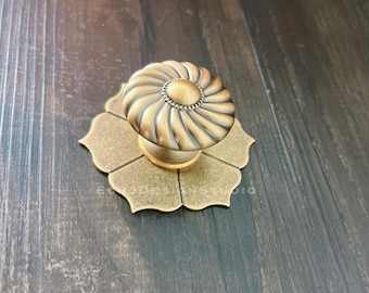 Vintage Metal Cabinet Knob Bronze Backplate Decoration Pull (BS-C-1361)