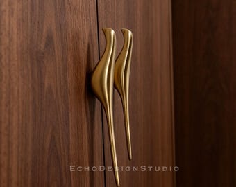 Bird Solid Brass Cabinet Handle: Modern Gold Dresser Pull (BS-C-938)